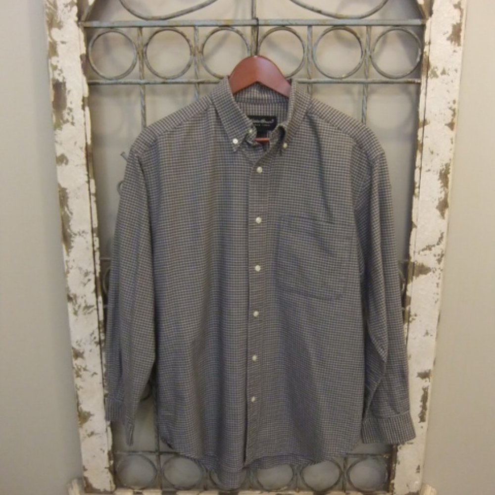 EDDIE BAUER MENS L/S PLAID SHIRT-SMALL
